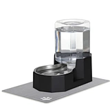 RIZZARI 4L Automatic Pet Waterer - Black Gravity Stainless Steel Water Dispenser, 100% Bpa-Free, Leak-Proof, Water Feeder for Cats and Dogs